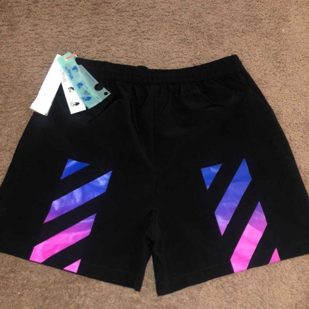 OFF-WHITE DIAG PULL-ON SHORTS (EXCLUSIVE)